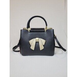 NWT FOXER Top Handle Satchel Crossbody Handbags Leather Black Gold Purse